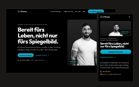 Die Website i-fitnezz.at am Laptop und am Handy